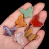Natural Crystal Butterfly Charm Pendant Accessories DIY Making Healing Gemstone