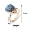 Natural Raw Gemstone Ring Gold Plated Birthstone Healing Crystal Stone Ring