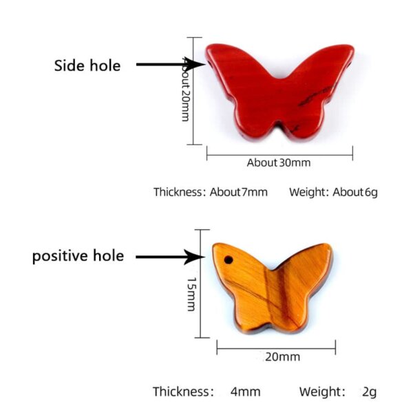 Natural Crystal Butterfly Charm Pendant Accessories DIY Making Healing Gemstone