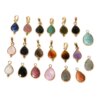 DIY Jewelry Accessories pendant Stainless Steel 18K Gold Plated Waterdrop Cut Shape  Natural Stones