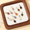 DIY Jewelry Accessories pendant Stainless Steel 18K Gold Plated Waterdrop Cut Shape  Natural Stones