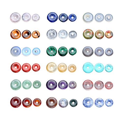 1pcs|12mm-14mm-16mm Wholesale Donut Pendant  DIY Jewelry Accessories Peace Buckle Crystal Gemstone