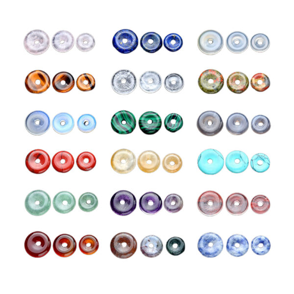 1pcs|12mm-14mm-16mm Wholesale Donut Pendant  DIY Jewelry Accessories Peace Buckle Crystal Gemstone