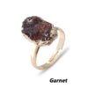 Natural Raw Gemstone Ring Gold Plated Birthstone Healing Crystal Stone Ring
