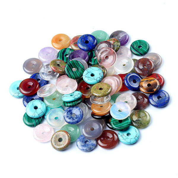 1pcs|12mm-14mm-16mm Wholesale Donut Pendant  DIY Jewelry Accessories Peace Buckle Crystal Gemstone