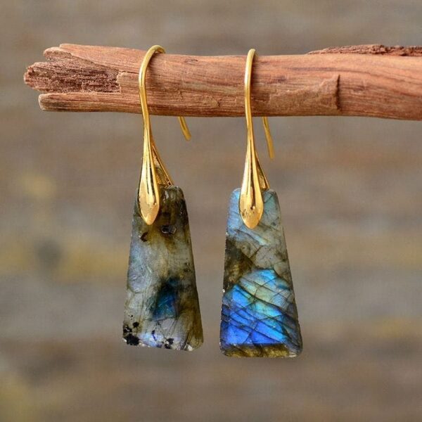 Natural Crystal Stone Geometric Figure Earrings  wholesale Jewelry