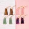 Natural Crystal Stone Geometric Figure Earrings  wholesale Jewelry
