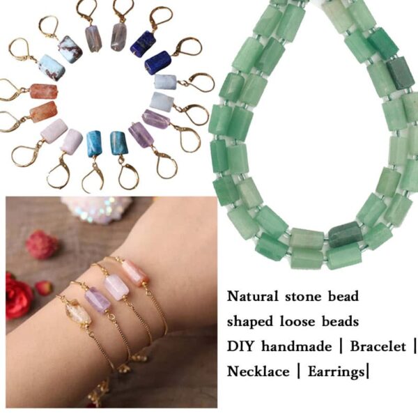 wholesale natural gemstone cylinder beads loose for DIY jewelry making