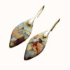 Bohemian Emperor Stone Leaf Pendant Earrings 1pair