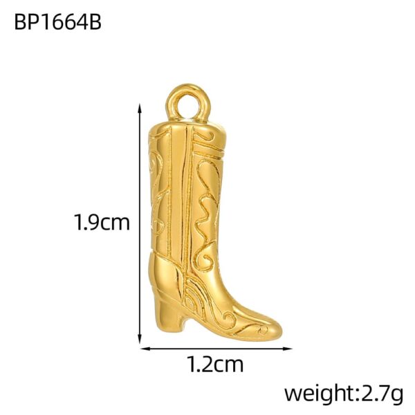 Cowgirl Boot Charm| Shoe Charms diy Stainless steel accessory pendant