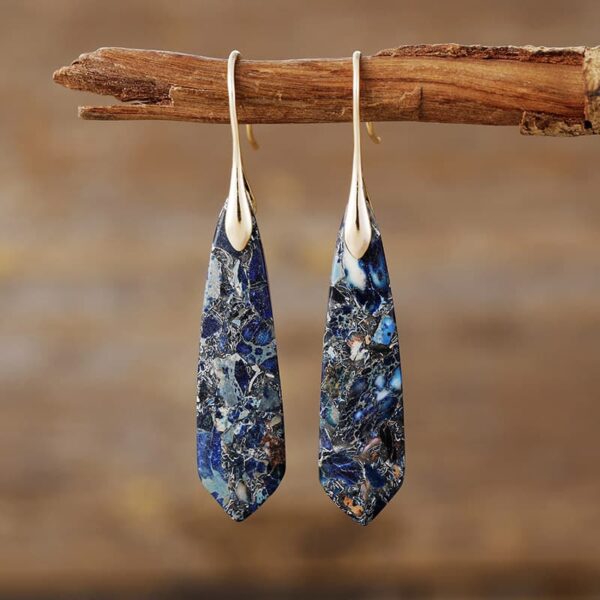 Jasper Stone Earrings for Women Emperor Stone Earrings Drop Earrings
