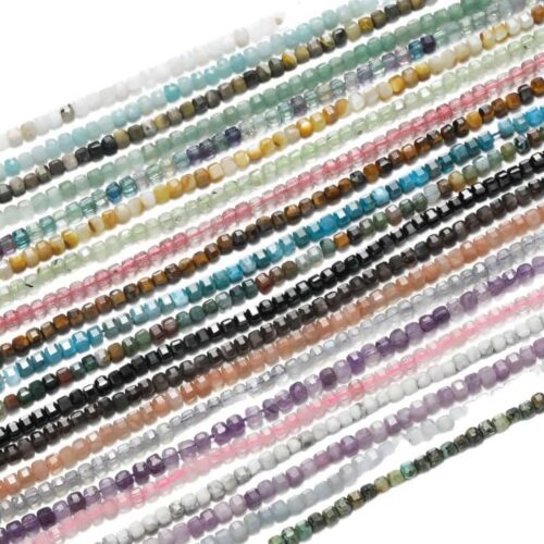 2.5-3mm Multi-faceted Square Natural Crystal loose Beads for DIY Jewelry Accessories