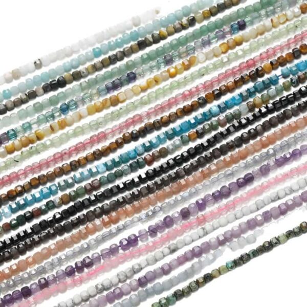 2.5-3mm Multi-faceted Square Natural Crystal loose Beads for DIY Jewelry Accessories