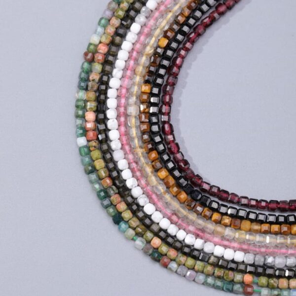 2.5-3mm Multi-faceted Square Natural Crystal loose Beads for DIY Jewelry Accessories