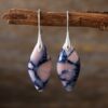 Bohemian Emperor Stone Leaf Pendant Earrings 1pair