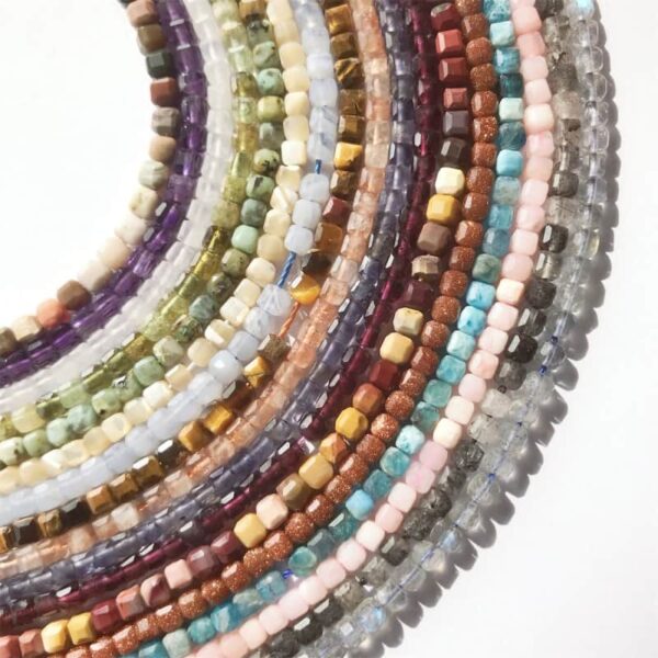 2.5-3mm Multi-faceted Square Natural Crystal loose Beads for DIY Jewelry Accessories