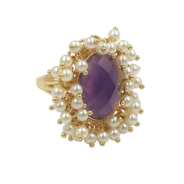 O1CN01ESgKjz1tNfhTNsxHn_!!2215677795890-0-cib - 副本 Natural Gemstone Crystal Ring Big Pearl 18k Gold Jewelry for Women