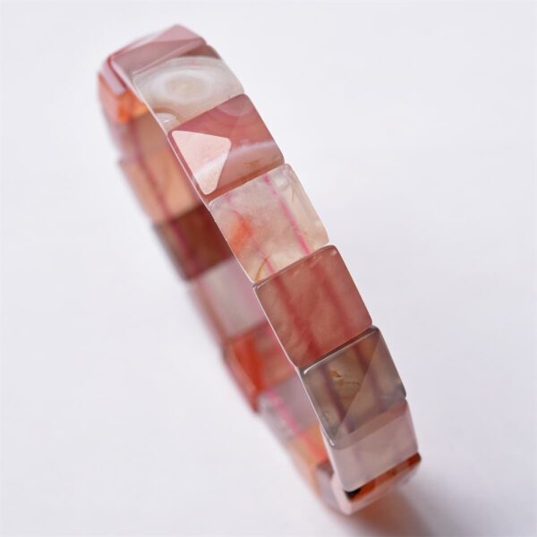 Natural Gemstone Double Drill Sakura Agate Beaded Bracele