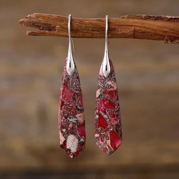 Jasper Stone Earrings for Women Emperor Stone Earrings Drop Earrings