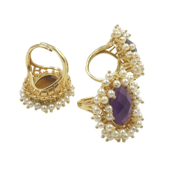 O1CN01OkUlnt1tNfhWHrZsW_!!2215677795890-0-cib - 副本 Natural Gemstone Crystal Ring Big Pearl 18k Gold Jewelry for Women