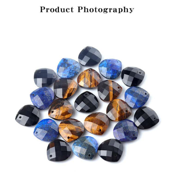 Gemstone Triangle Water Drop Faceted  Pendant DIY Jewelry accessories 16mm