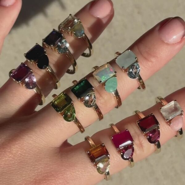 Premium Two Diamond Ring Titanium Steel Birthstone Ring Wedding Ring Couples Ring Gift