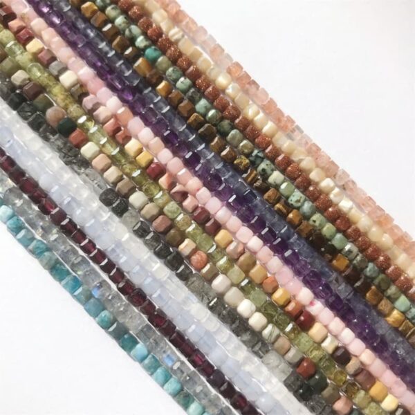 2.5-3mm Multi-faceted Square Natural Crystal loose Beads for DIY Jewelry Accessories