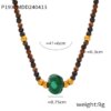 Natural agate turquoise necklace titanium steel 14k gold