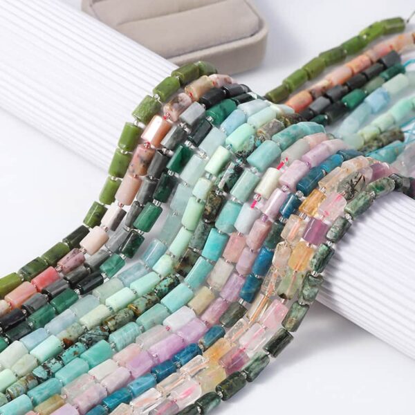 wholesale natural gemstone cylinder beads loose for DIY jewelry making