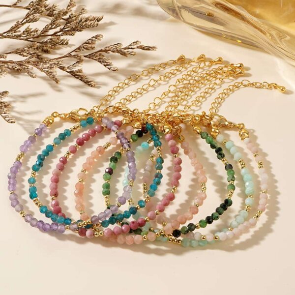 Bohemian Colored Natural Stone Bead Bracelet