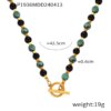 Natural agate turquoise necklace titanium steel 14k gold