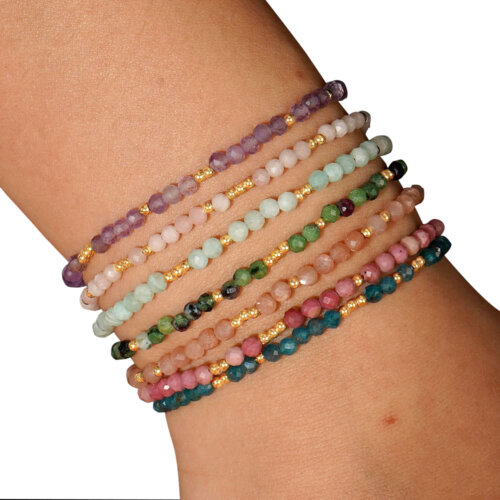 Bohemian Colored Natural Stone Bead Bracelet
