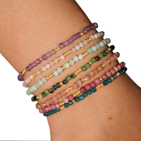 Bohemian Colored Natural Stone Bead Bracelet