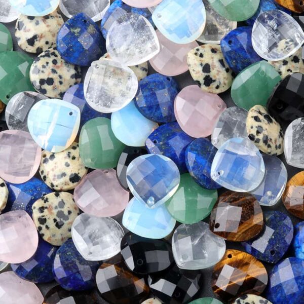 Gemstone Triangle Water Drop Faceted  Pendant DIY Jewelry accessories 16mm