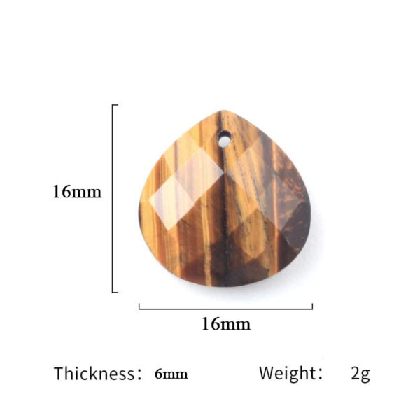 Gemstone Triangle Water Drop Faceted  Pendant DIY Jewelry accessories 16mm