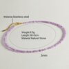 Natural stone necklace 2mm women's minimalist high-end jewelry collarbone chain