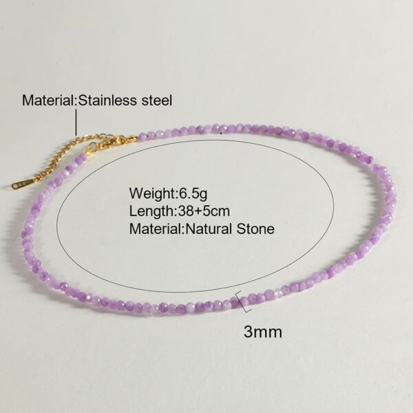 Natural stone necklace 2mm women's minimalist high-end jewelry collarbone chain