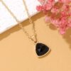 Natural Stone Crystal Triangle Pendant Necklace