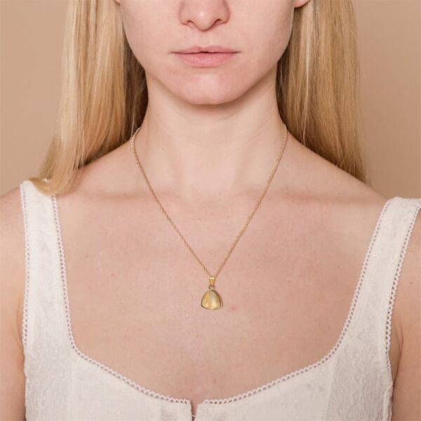Natural Stone Crystal Triangle Pendant Necklace