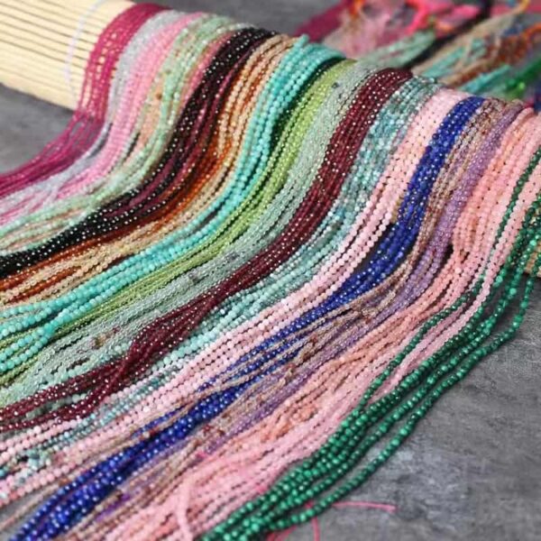 2–2.5mm  Rotundity Faceted Natural Stone Loose Beads DIY Jewelry Making Accessories