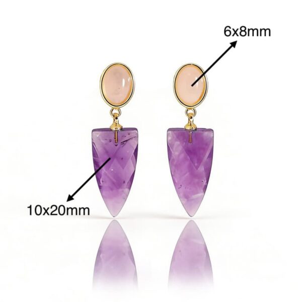 4 Gemstone Earrings Healing Crystal Birthstone Boho Jewelry Drop Earring