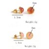 Natural Round Gemstone Stud Earrings – Classic Inlay Design 6mm beads