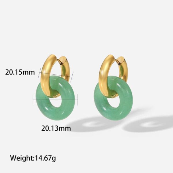 Titanium Steel Gemstone Earrings hoop Donut earrings Elegant Crystal Jewelry