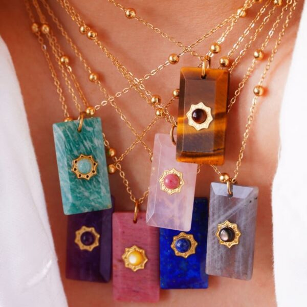 O1CN01n7tj3s20EEzlYp9ck_!!2215246386817-0-cib Original design natural stone square pendant necklace retro titanium steel clavicle