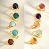 O1CN01ng9h8T1Hq78GGwJvK_!!6000000000808-0-m_tb_svideo_preimg Natural crystal semi precious stone ring round copper gold-plated simple adjustable ring
