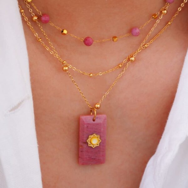 O1CN01xQ7Mss20EEzmCIgFP_!!2215246386817-0-cib Original design natural stone square pendant necklace retro titanium steel clavicle